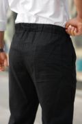 Erkek Beli Lastikli Keten Rahat Pantolon resmi